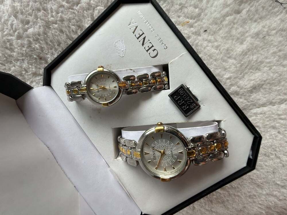 Geneva Classic Collection Matching His and Hers Quartz Wrist Watch Gift Set